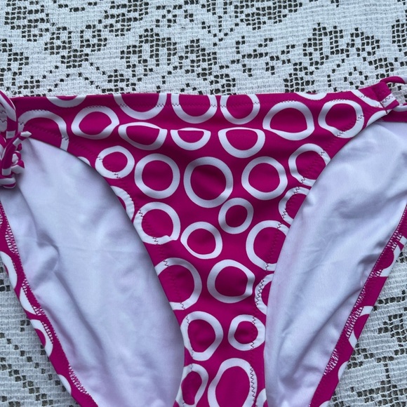 Victoria's Secret Pink White Circle bikini swim bottom size large - Picture 3 of 4